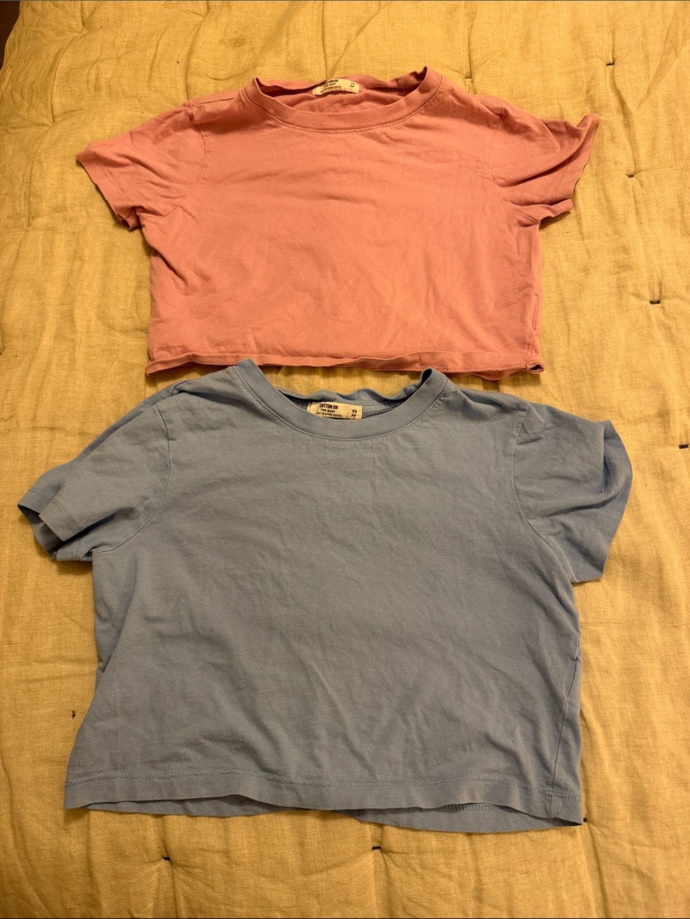 Cotton Crop Tee - Pink & Light Blue